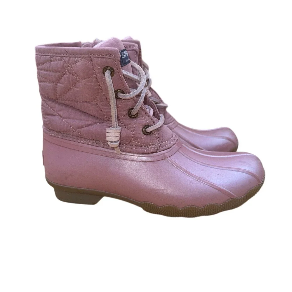 Sperry Rose Pink Saltwater Duck Boot, Women's Size 1,‎ EUC